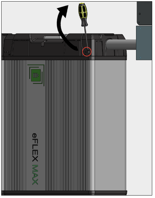 A black and grey machine with a black circleDescription automatically generated with medium confidence