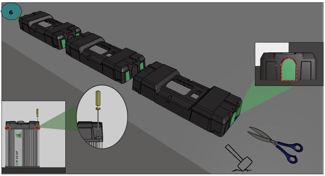 A drawing of a black and green printerDescription automatically generated