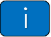 A blue sign with a white letter i  Description automatically generated