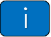 A blue sign with a white letter i  Description automatically generated